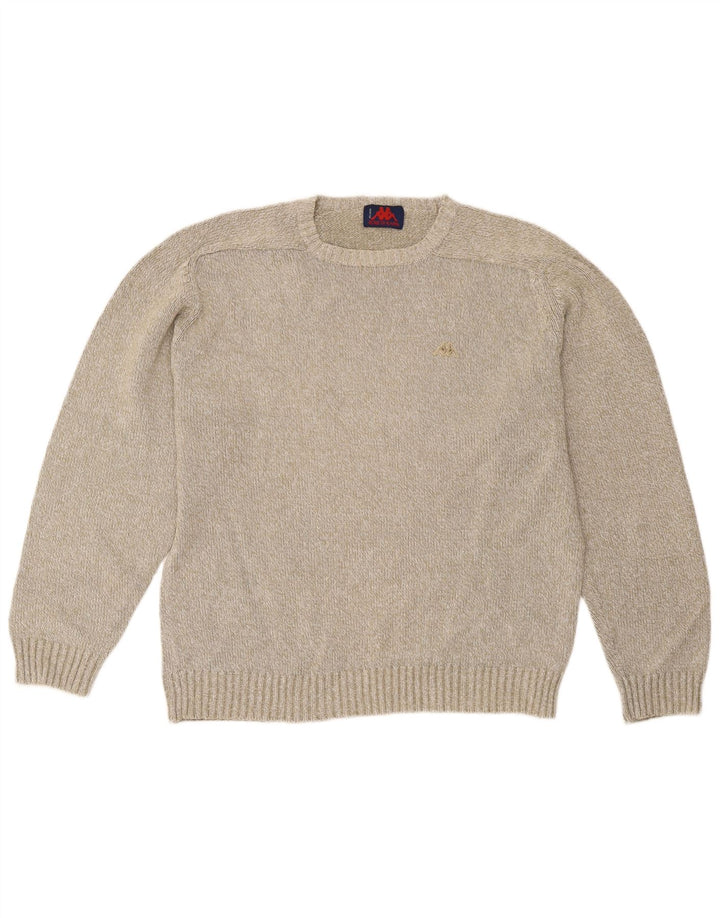 Kappa Pull à col rond pour homme en coton beige Large