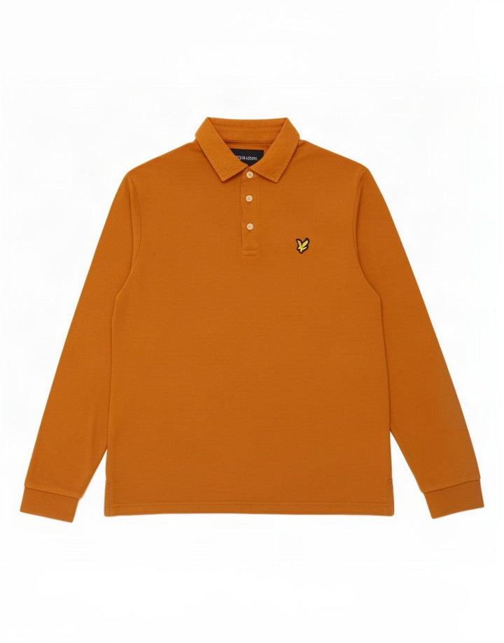 Lyle & Scott Polo à Manches Longues Homme Orange Moyen Coton