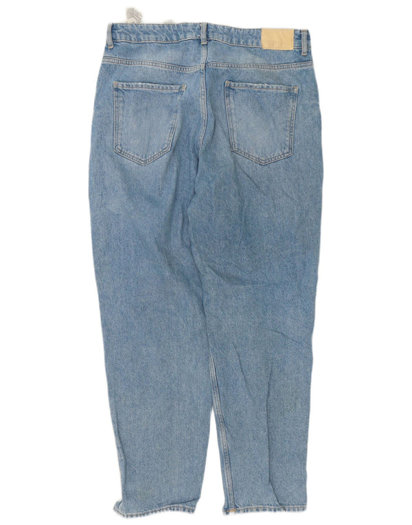 Zara Womens Distressed High Waist Jeans EU 44 XL W34 L27 Blue Cotton