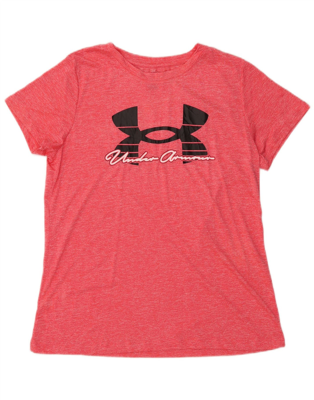 UNDER ARMOUR T-shirt graphique pour femme UK 14 Large Rouge Moucheté
