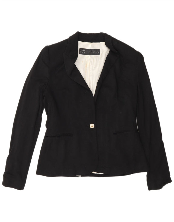 Zara Veste Blazer 1 Bouton Femme UK 18 XL Noir