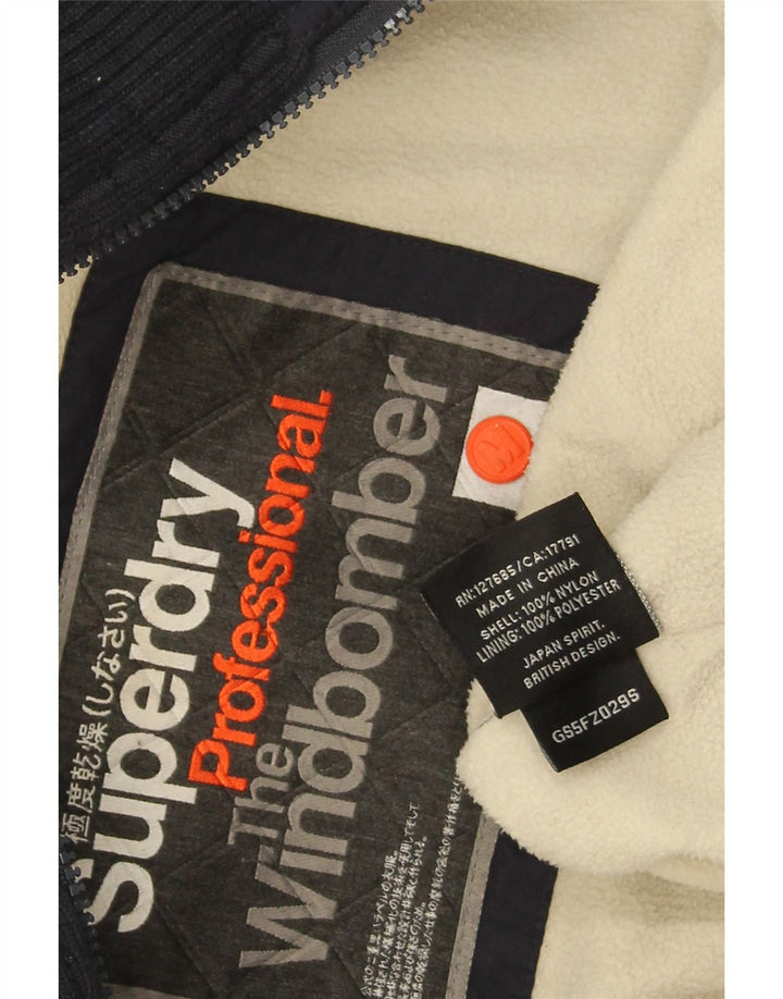 Superdry Veste coupe-vent bomber pour femme UK 14 Bleu marine moyen