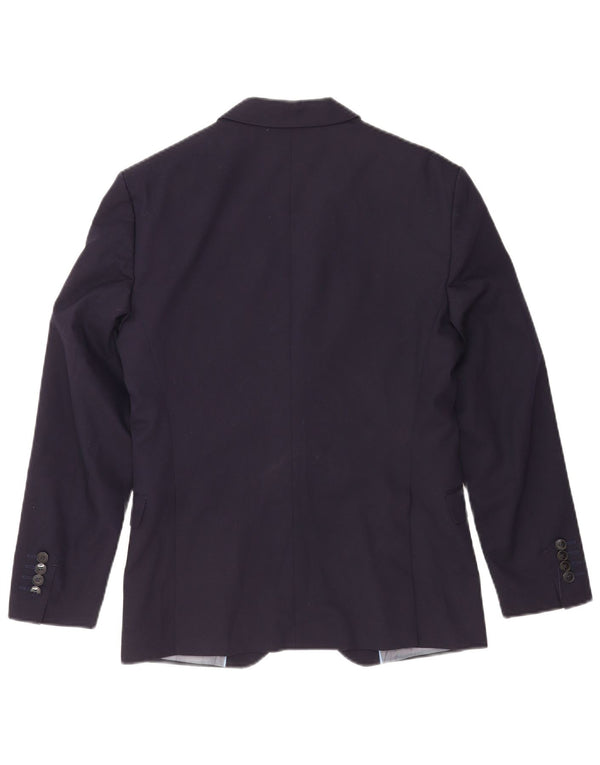 Zara Veste Blazer 2 Boutons Homme EU 46 Petit Bleu Marine Viscose