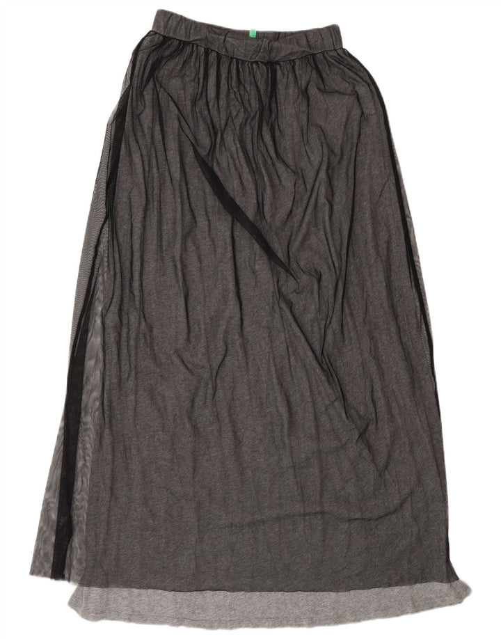 Benetton Jupe Maxi XS W25 Gris Polyamide Femme