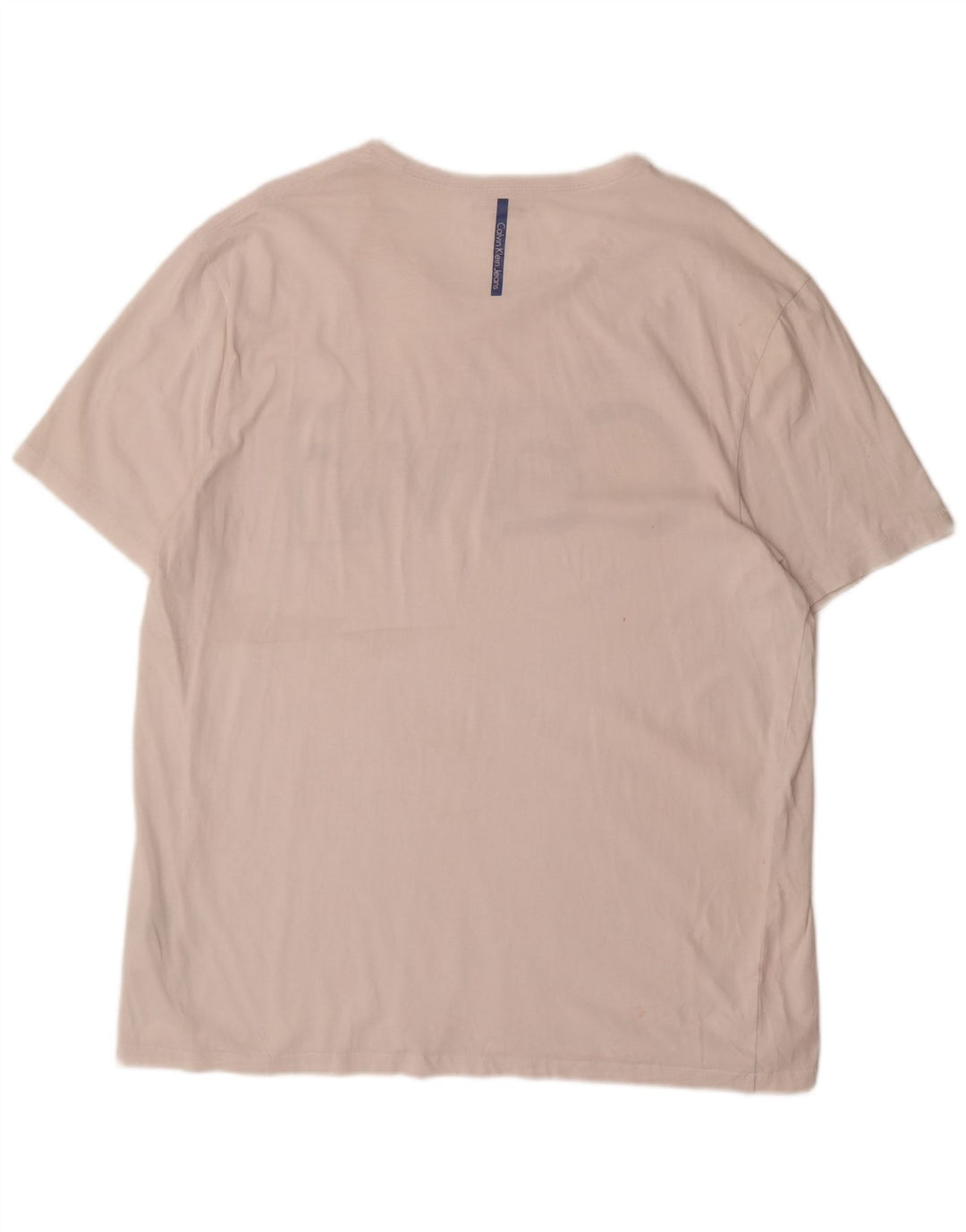 CALVIN KLEIN JEANS T-Shirt Graphique Homme Top 2XL Coton Blanc