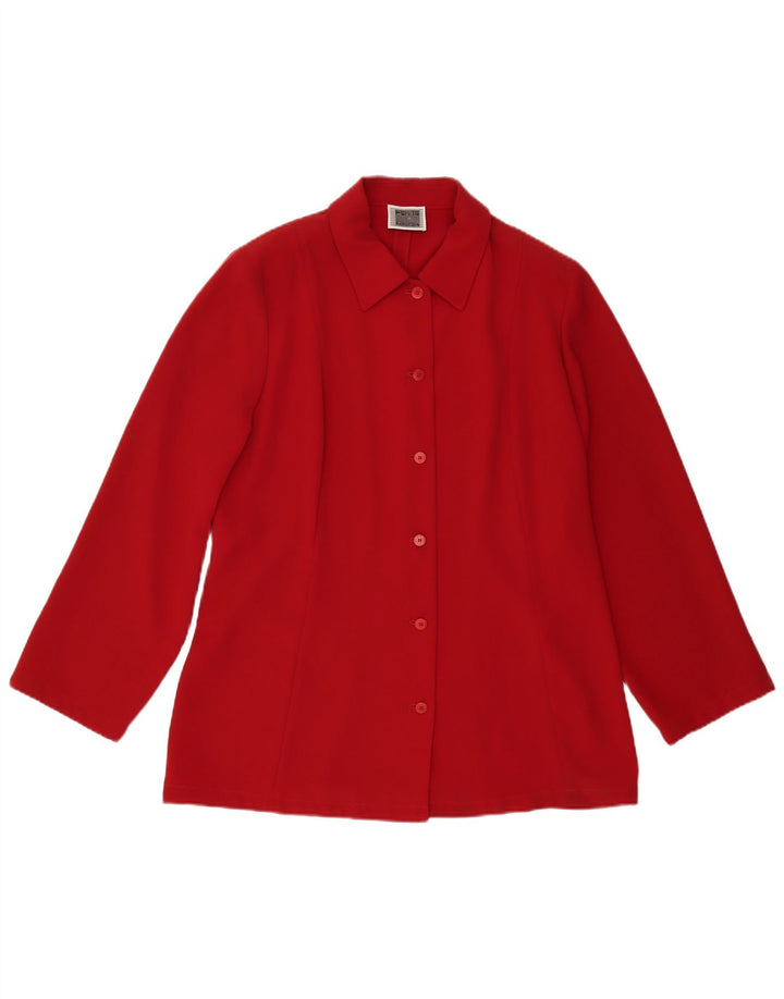 Perte by Krizia Chemisier Femme UK 16 Large Rouge Polyester