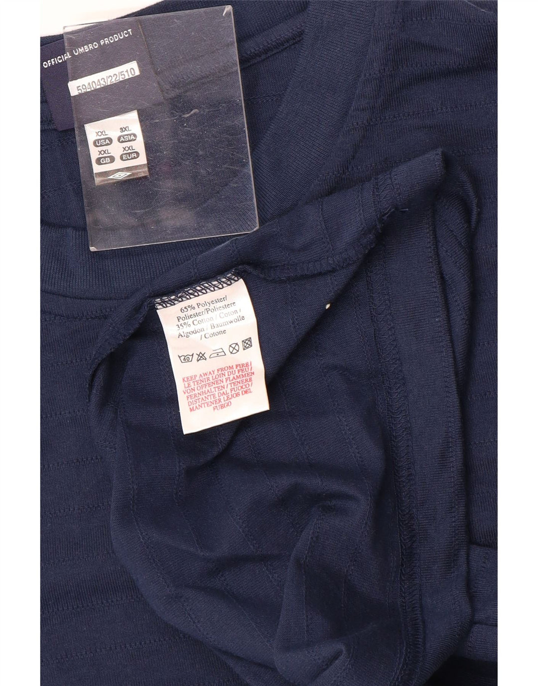 UMBRO T-Shirt Homme Top 2XL Bleu Marine Coton