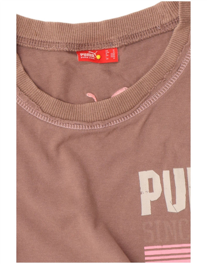 Puma T-shirt graphique pour femme UK 14 Marron moyen