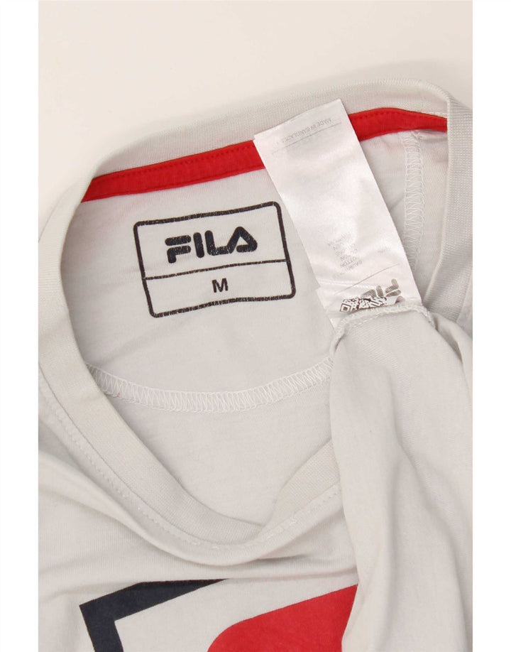 Fila T-Shirt Graphique Homme Blanc Moyen Coton