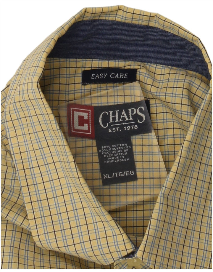Chaps Chemise Homme Easy Care XL Jaune Carreaux Coton