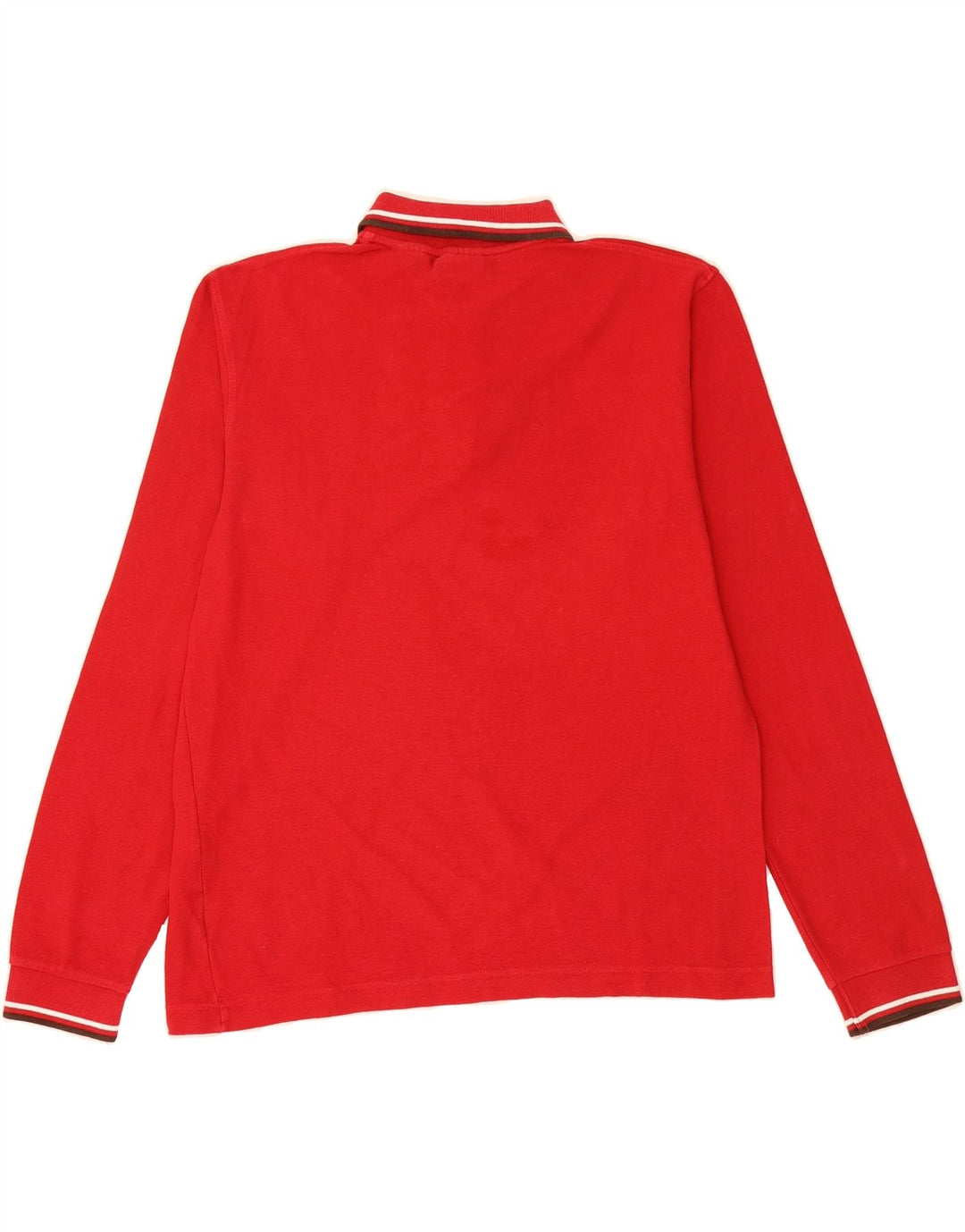 FILA Mens Long Sleeve Polo Shirt Medium Red Cotton Vintage Fila and Second-Hand Fila from Messina Hembry 