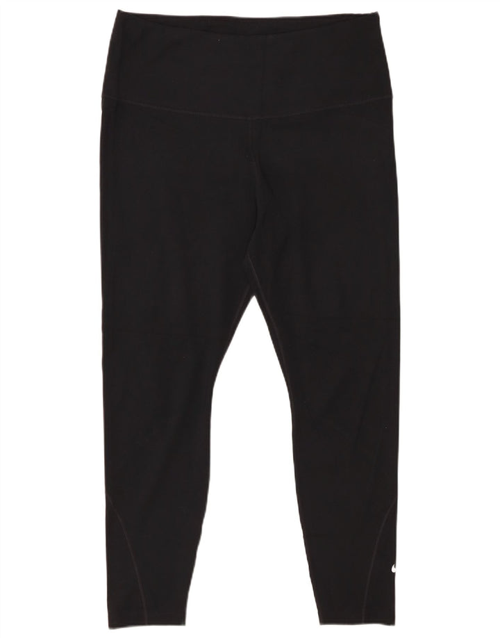 NIKE Legging court Dri Fit pour femme UK 18 XL Noir Polyester