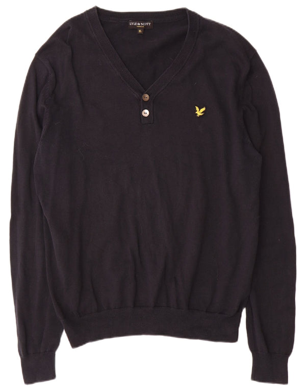 Lyle & Scott Pull Col V Homme XL Bleu Marine Coton