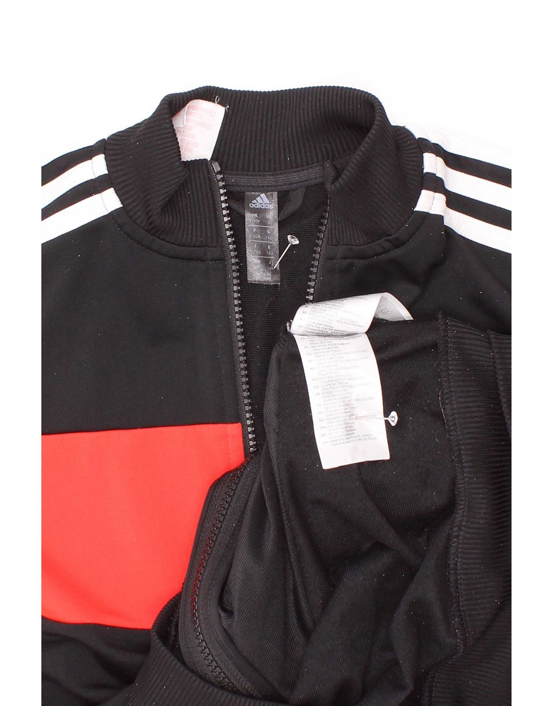 Adidas Veste de survêtement pour garçon 9-10 ans Noir Colourblock Polyester