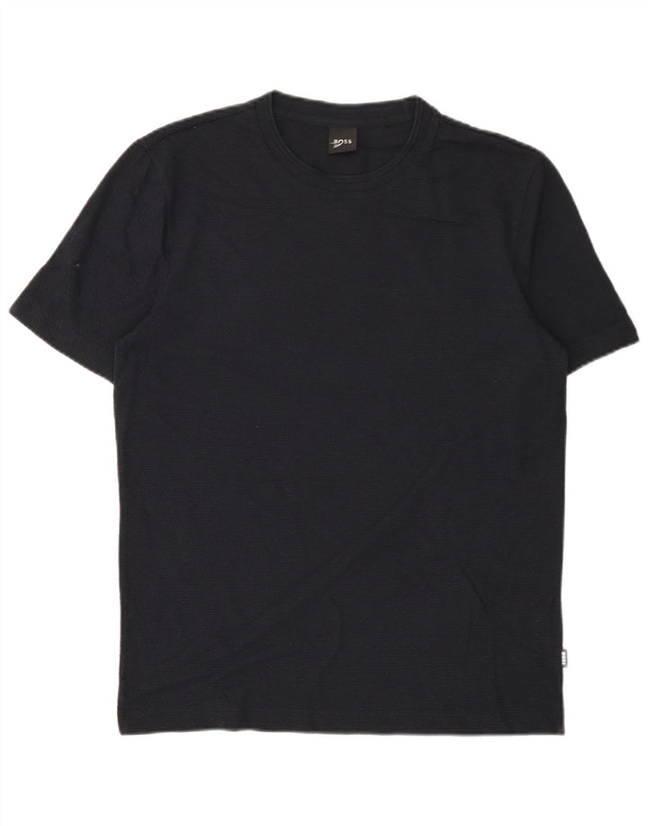 Hugo Boss Homme T-Shirt Top Bleu Marine Moyen Coton
