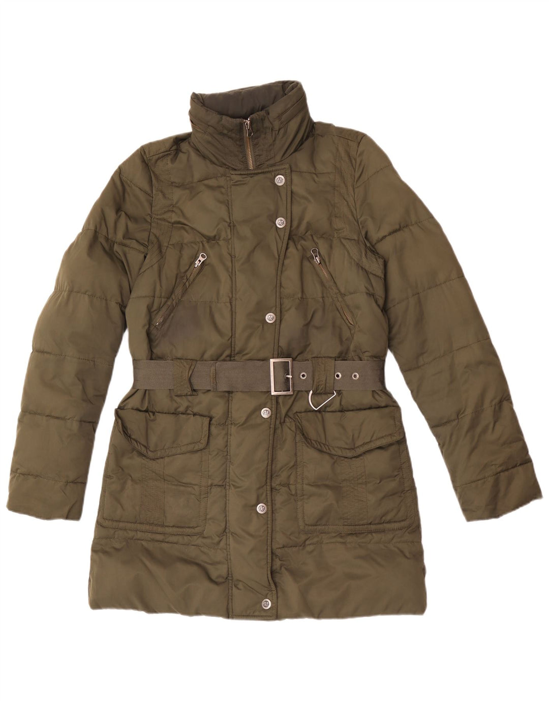 Marlboro Classics Manteau rembourré à capuche pour femme EU 38 Kaki moyen Polyester