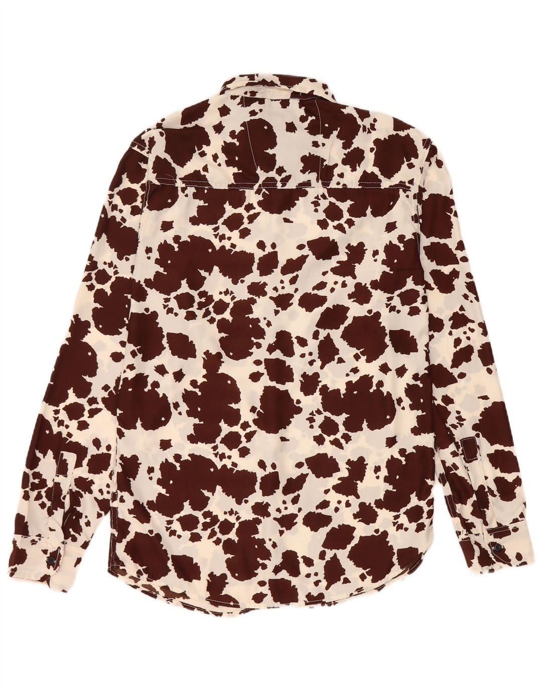 Chemise vintage à motif abstrait pour homme, marron moyen, imprimé animal