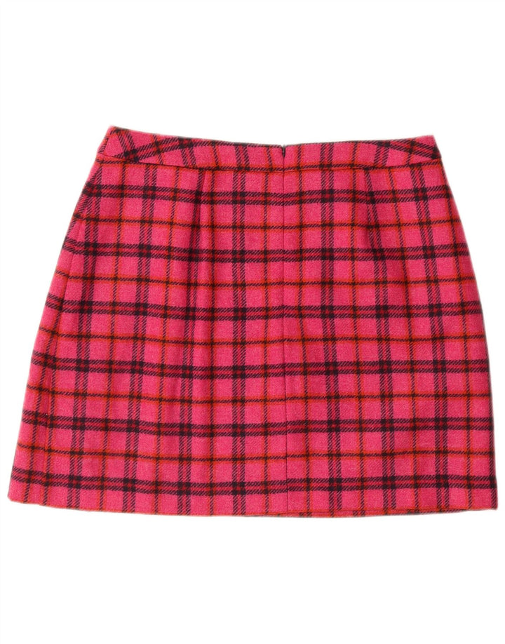 Hobbs Mini-jupe femme UK 14 Large laine à carreaux rose