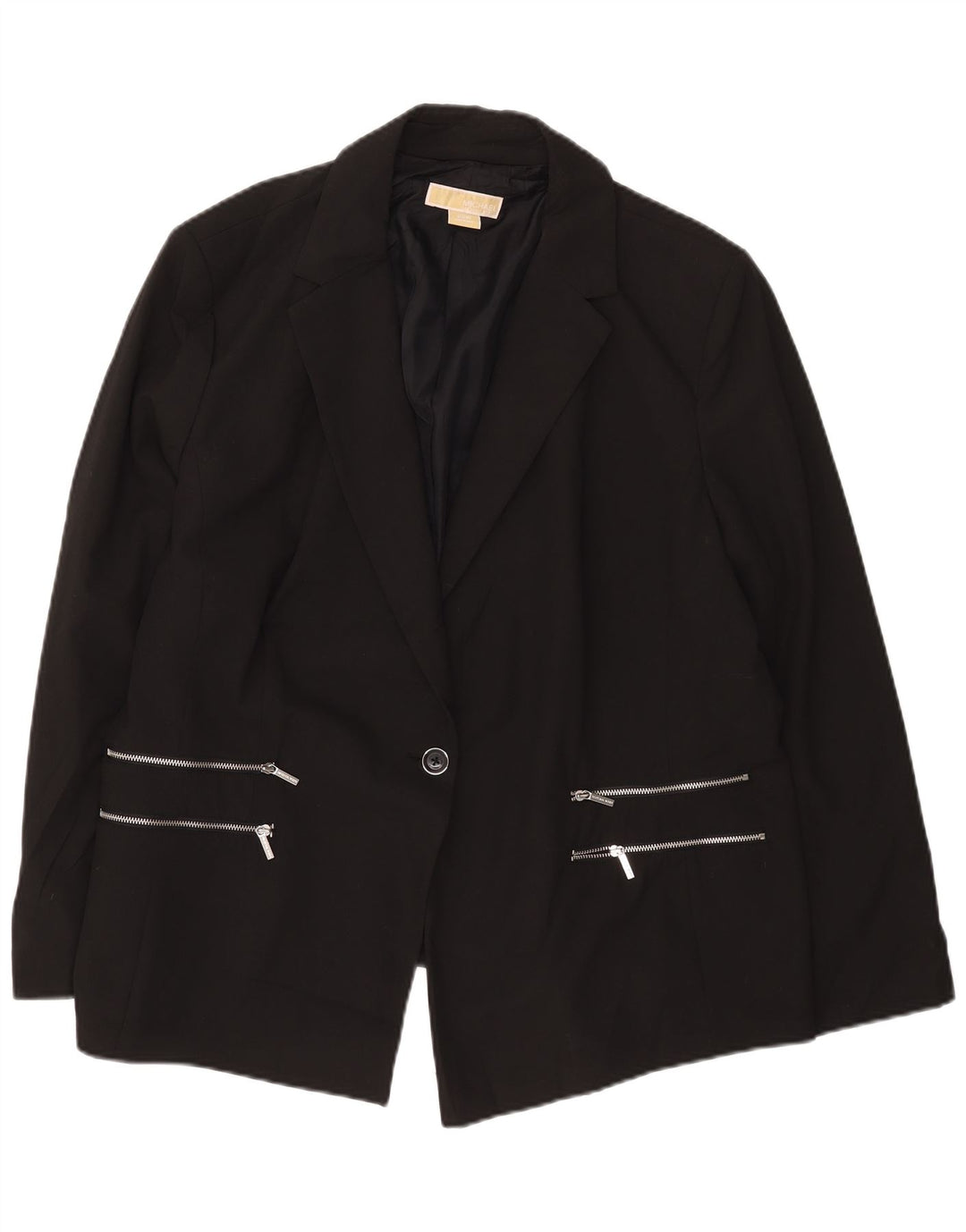 Michael Kors Veste blazer 1 bouton pour femme US 22 3XL Noir Polyester Moderne
