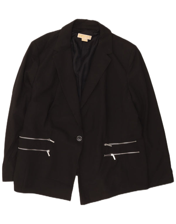 Michael Kors Veste blazer 1 bouton pour femme US 22 3XL Noir Polyester Moderne
