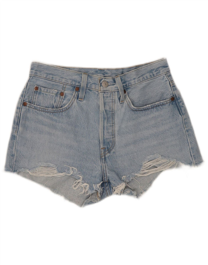Levi's Short en Jean 501 Distressed Femme W26 Petit Bleu Coton