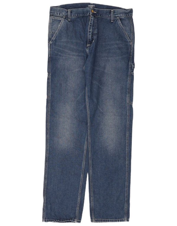 Carhartt Jean droit Wip Cargo homme W34 L34 bleu coton