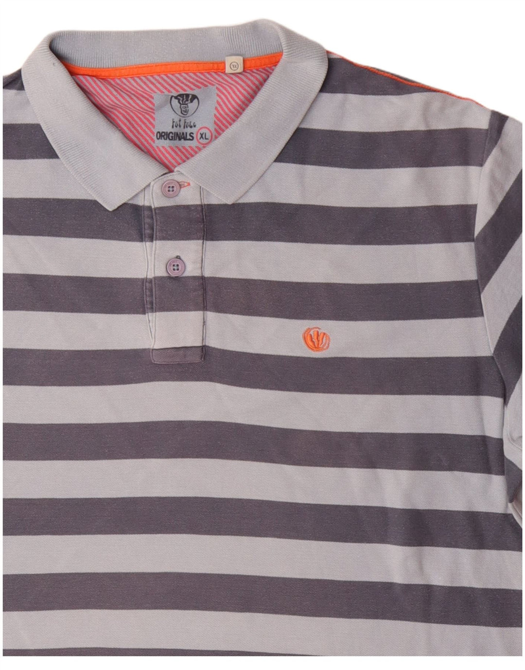 FAT FACE Polo Homme XL Bleu Rayé Coton