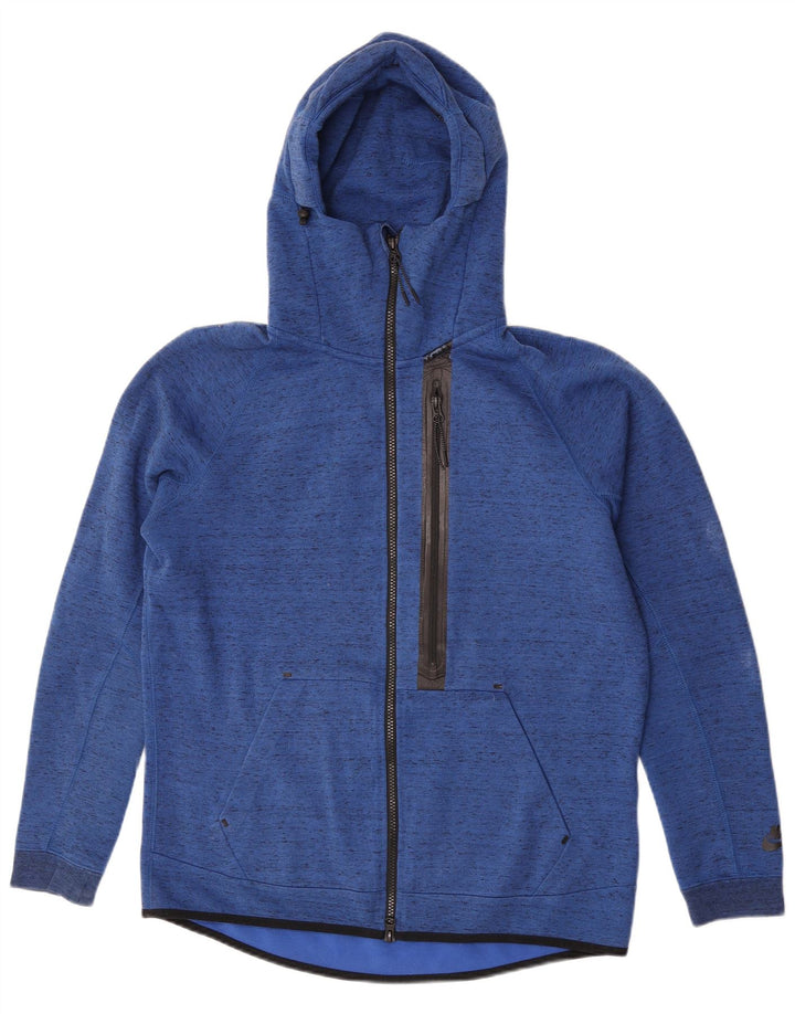 Nike Sweat à capuche zippé en coton moucheté bleu moyen pour homme