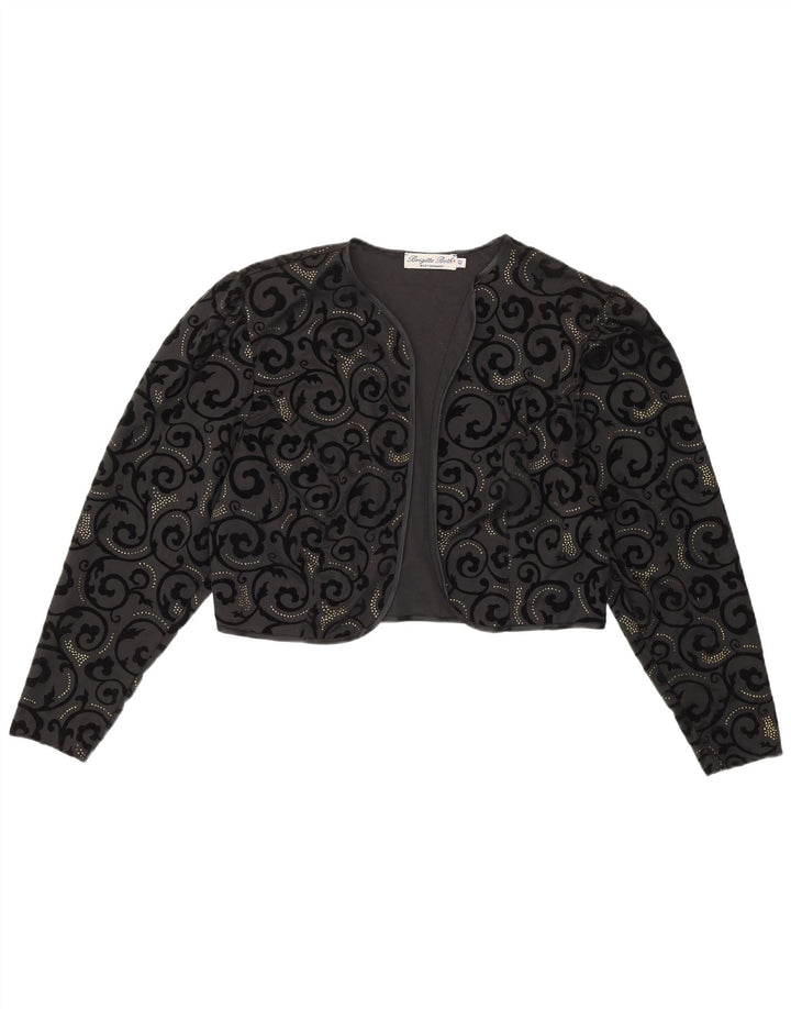 Brigitte Both Boléro Femme EU 42 Grand Noir Paisley Polyester