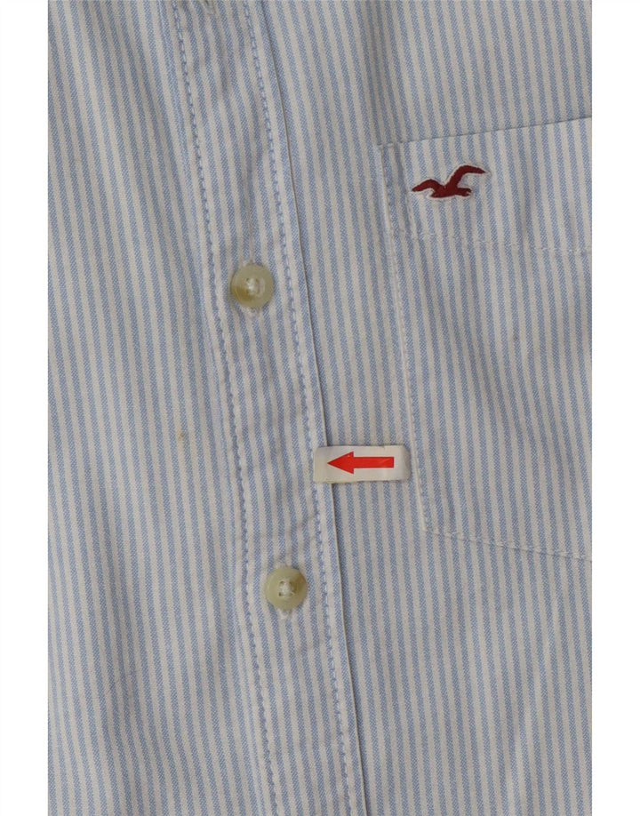 Hollister Chemise Homme Petit Bleu En Coton À Rayures