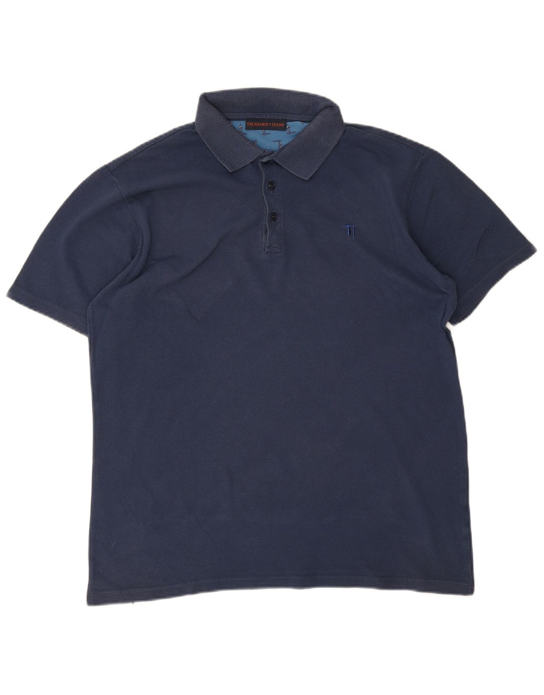 Trussardi Jeans Polo Homme Large Bleu Marine