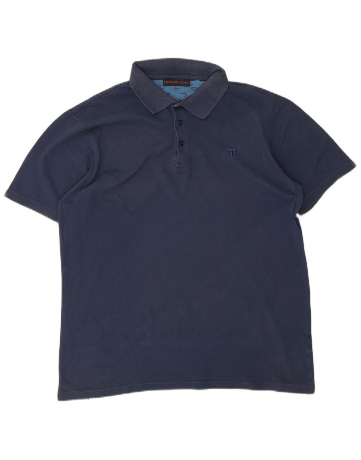 Trussardi Jeans Polo Homme Large Bleu Marine