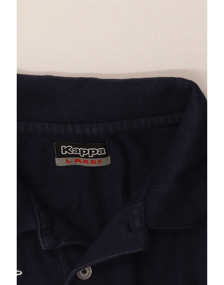 Kappa Polo Graphique Homme Large Bleu Marine