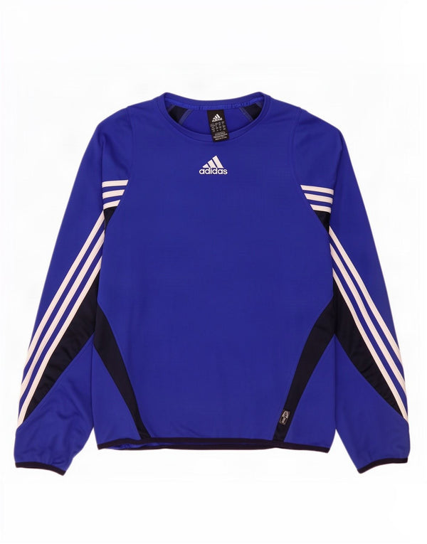 Adidas Climawarm Top à manches longues pour homme UK 40/42 Bleu marine moyen Colourblock