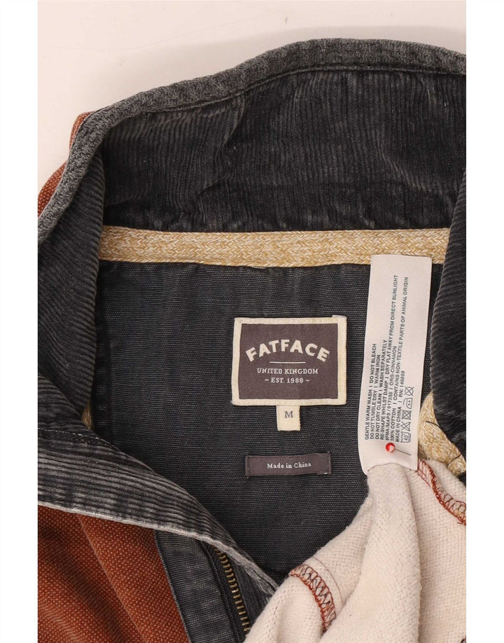 Fat Face Sweat-shirt col zippé pour homme en coton marron moyen