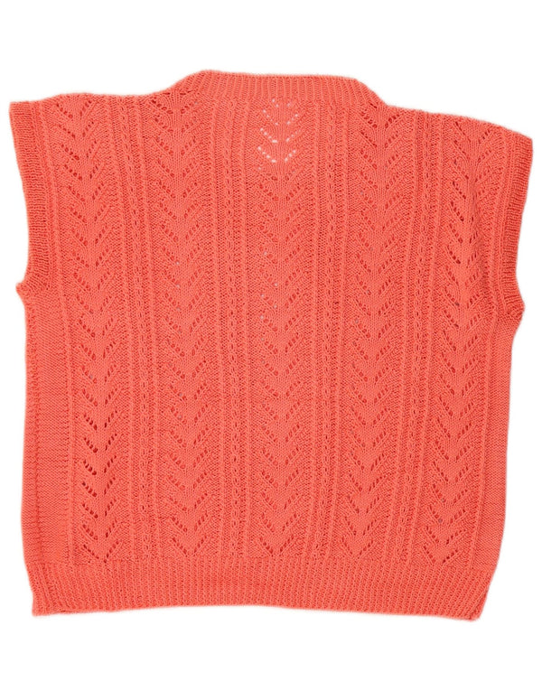 VINTAGE Femme Gilet Débardeur UK 12 Rose Moyen