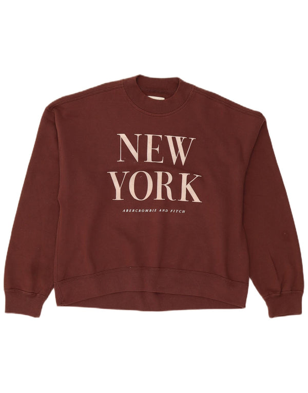 Abercrombie & Fitch Sweat-shirt graphique pour femme UK 14 Marron moyen