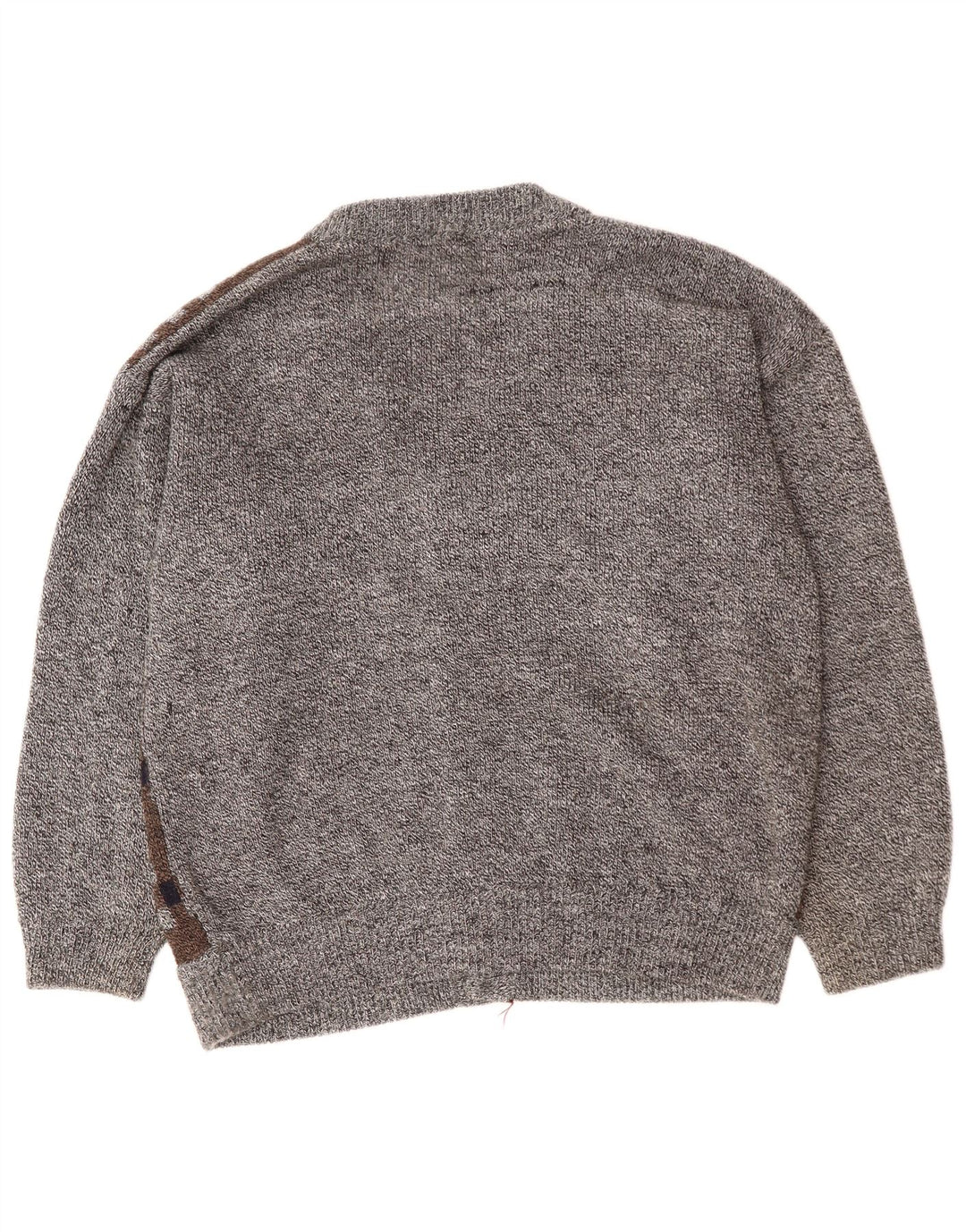 VINTAGE Pull Cardigan Homme 2XL Gris Argyle/Diamant Acrylique