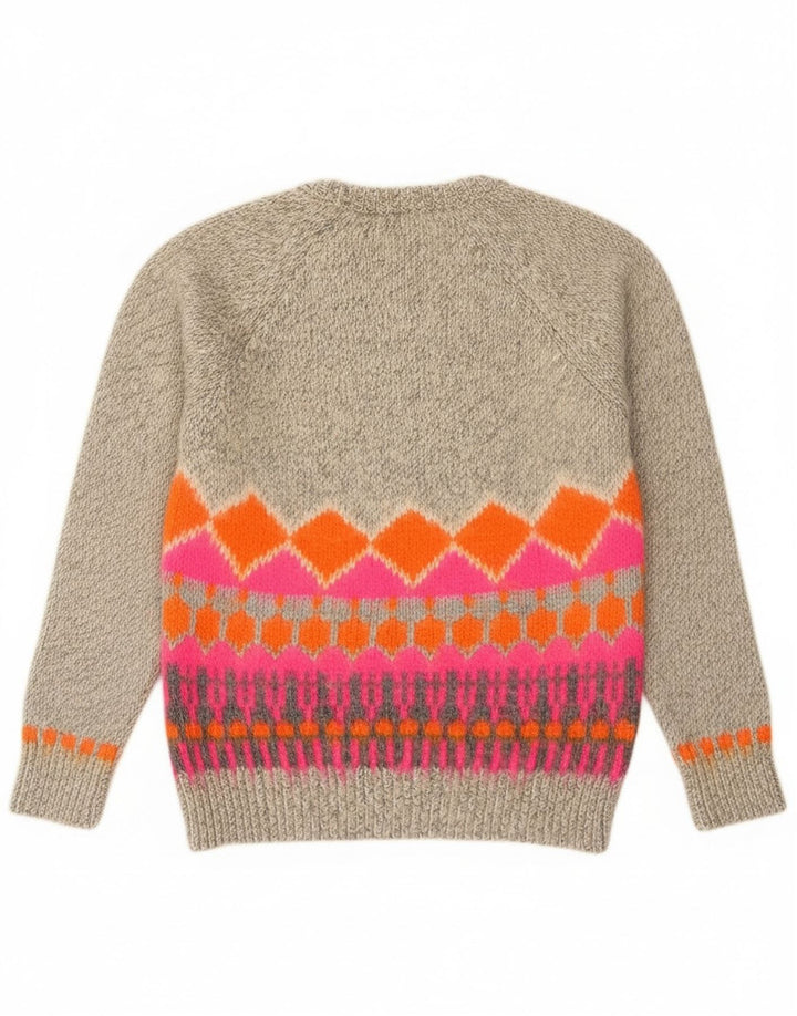 Superdry Pull ras du cou pour femme UK 14 Gris moyen Fair Isle