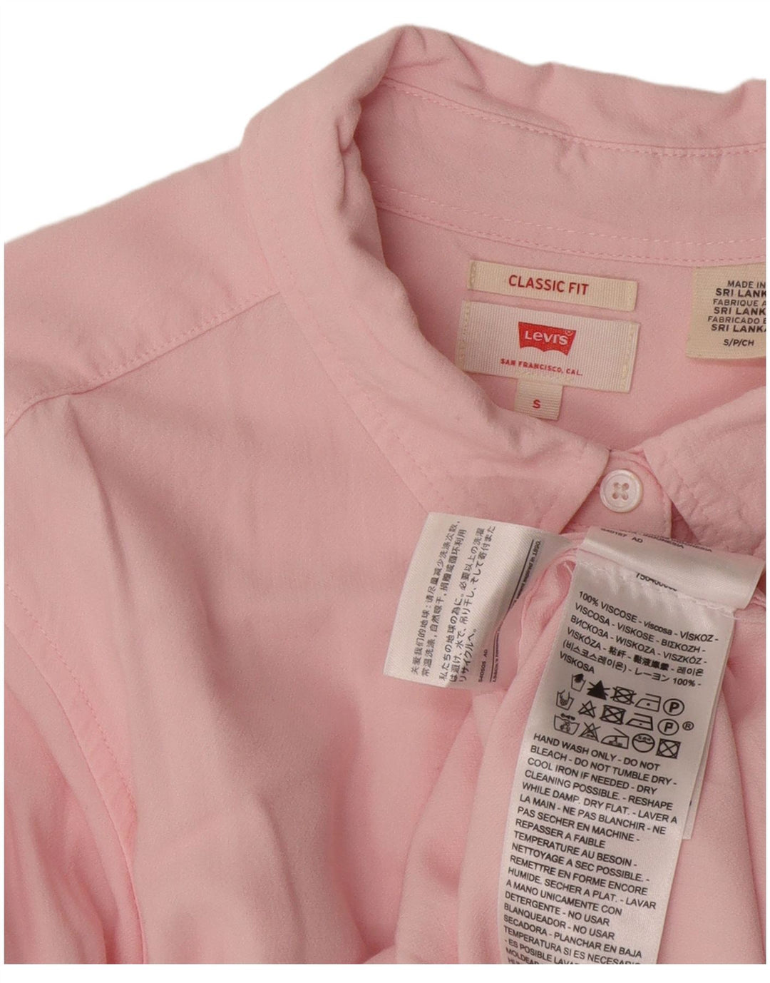 Levi's Chemise Coupe Classique Femme UK 10 Petit Rose Viscose