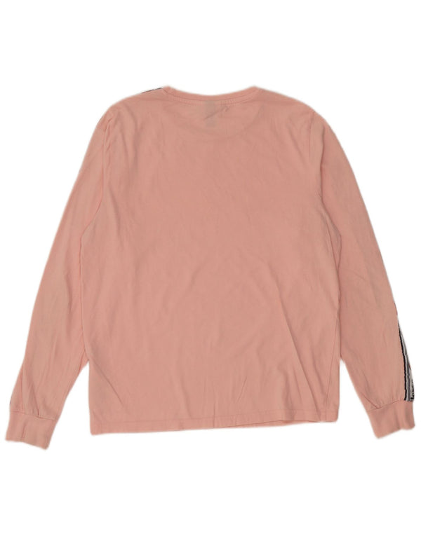Ellesse Haut graphique à manches longues pour femme UK 8 Petit coton color block rose