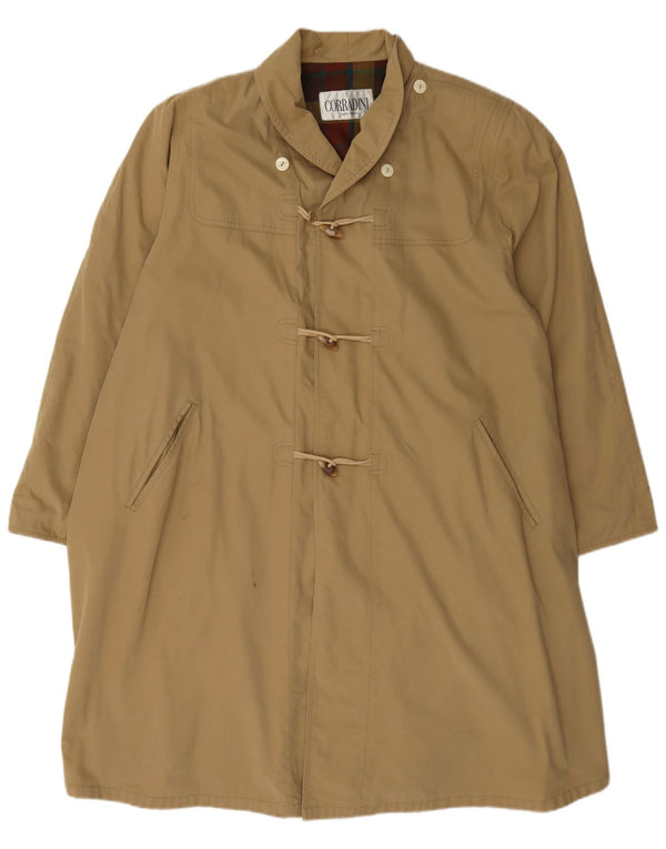 vintage Femme Loose Fit Duffle Coat IT 42 Coton Beige Moyen