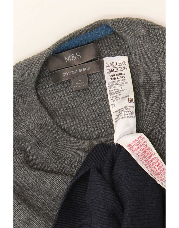 Marks & Spencer Pull à col rond pour homme, grandes rayures multicolores