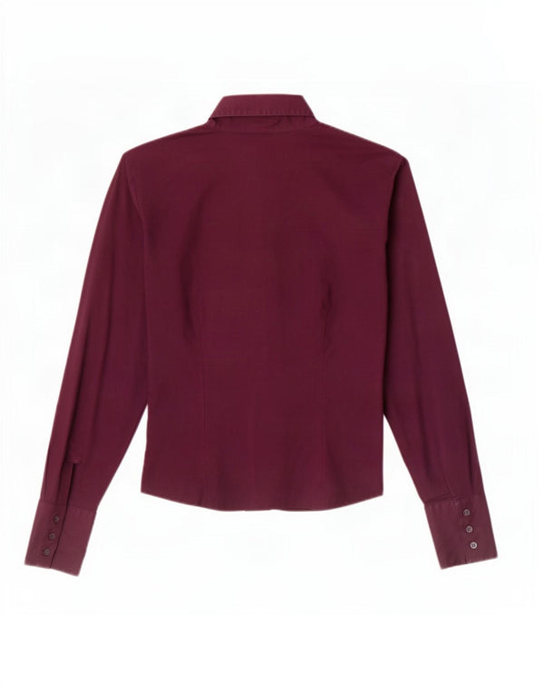 Benetton Chemise Femme UK 10 Petit Coton Bordeaux