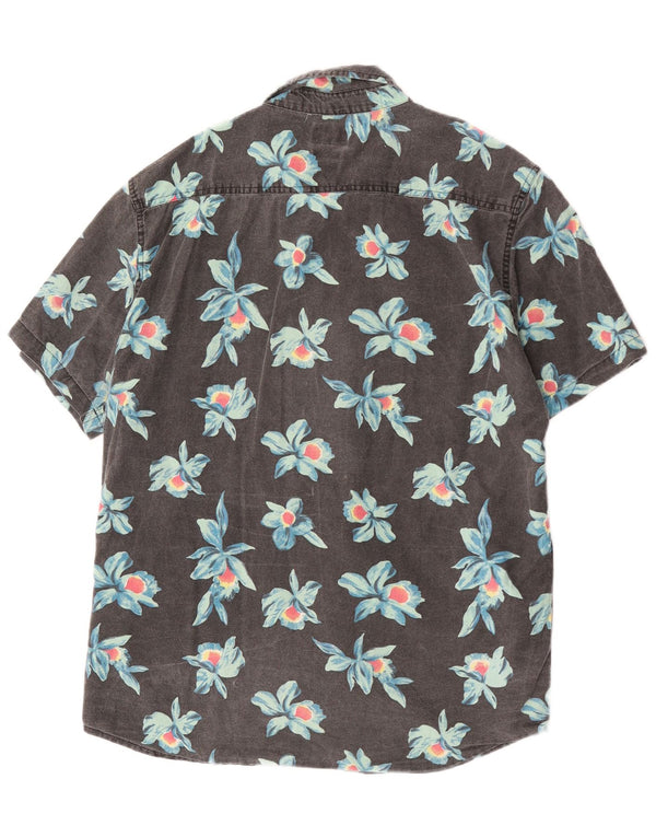 Quiksilver Chemise à manches courtes pour hommes, coupe régulière, grand coton floral gris