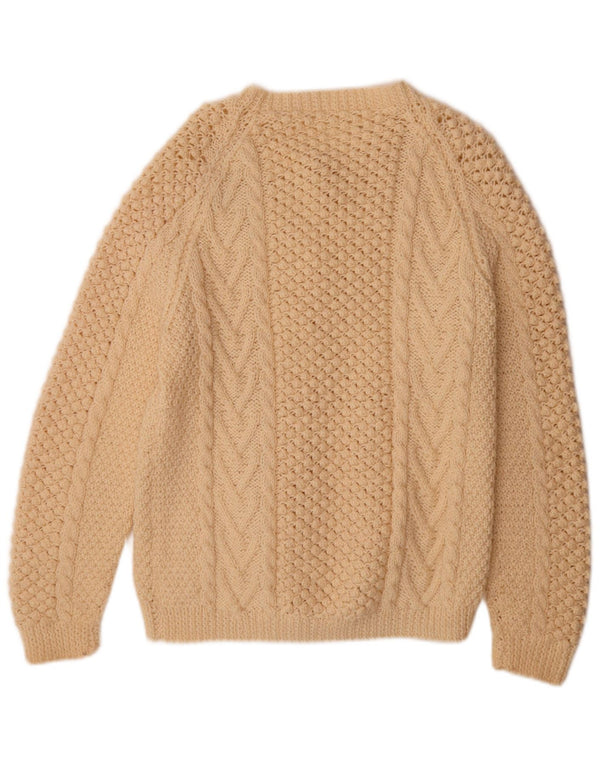 vintage Femme Cardigan Pull UK 16 Grand Beige