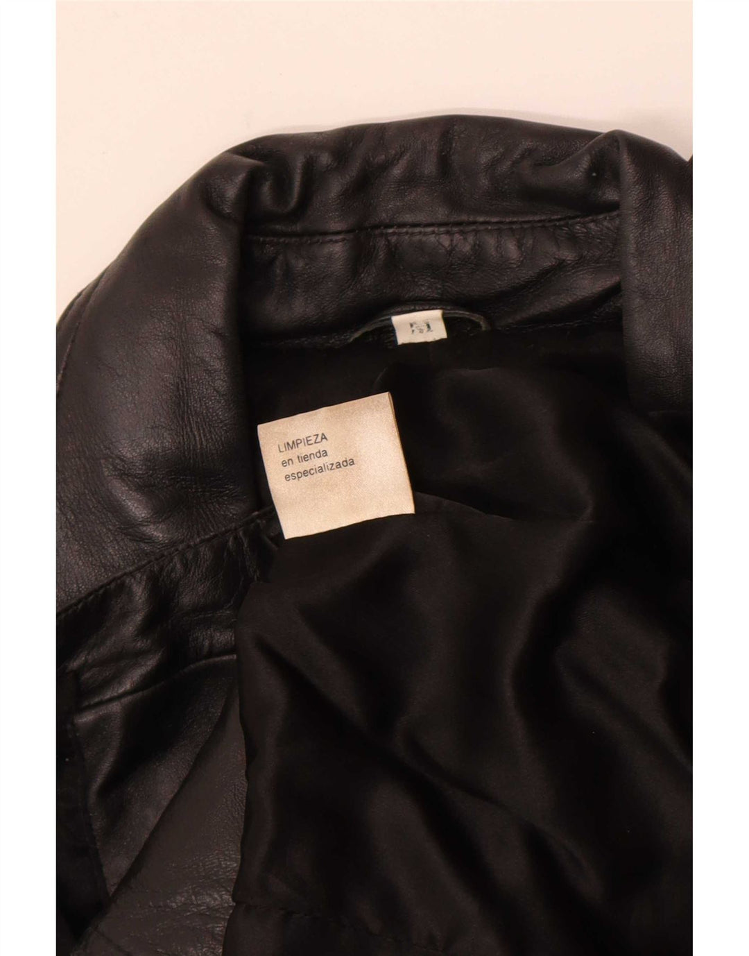 vintage Femme 3 Boutons Veste Blazer En Cuir UK 12 Moyen Noir