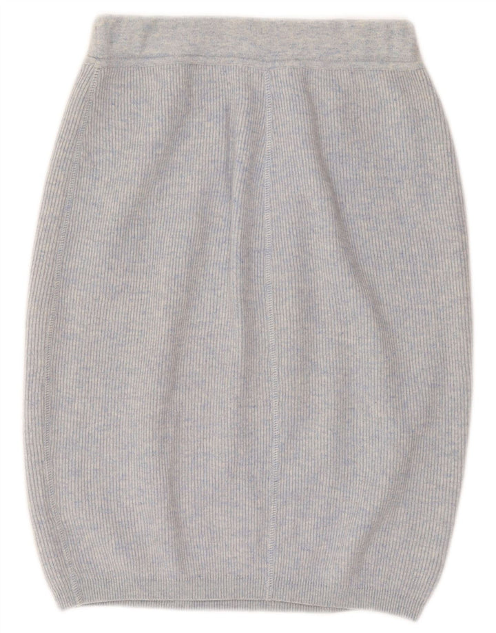 vintage Femme Tricot Bubble Jupe Grande W32 Laine Bleue