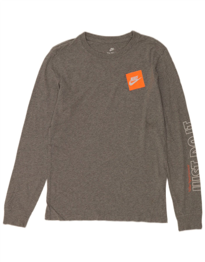 Nike Haut graphique à manches longues pour homme Petit coton moucheté gris