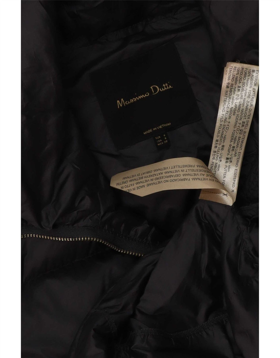 Massimo Dutti Veste matelassée pour femme UK 10 Small Bleu marine Nylon